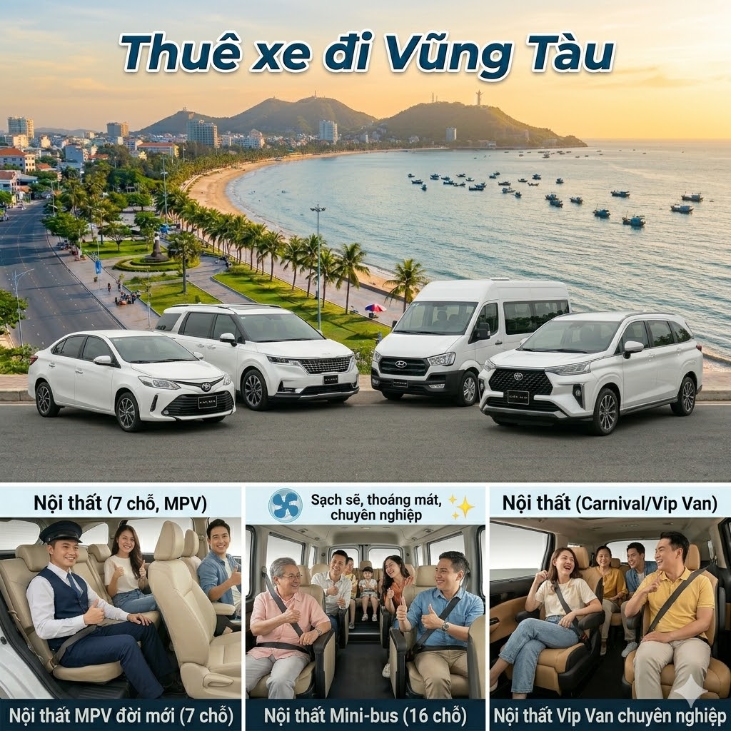 Đội xe Tuấn Phương Travel - Vios, MPV, Mini-bus, Vip Van phục vụ tuyến Sài Gòn Vũng Tàu