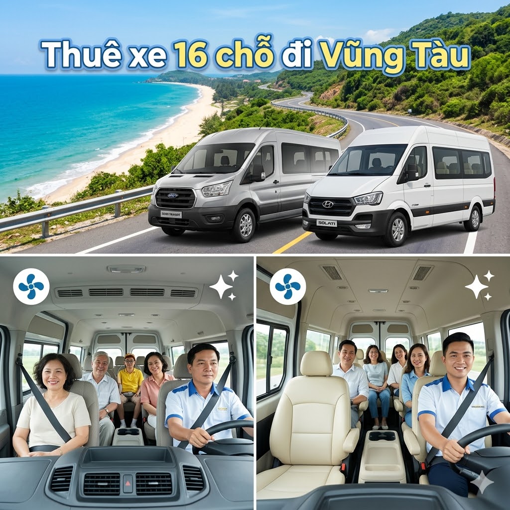 Thuê xe 16 chỗ Ford Transit, Solati đi Vũng Tàu